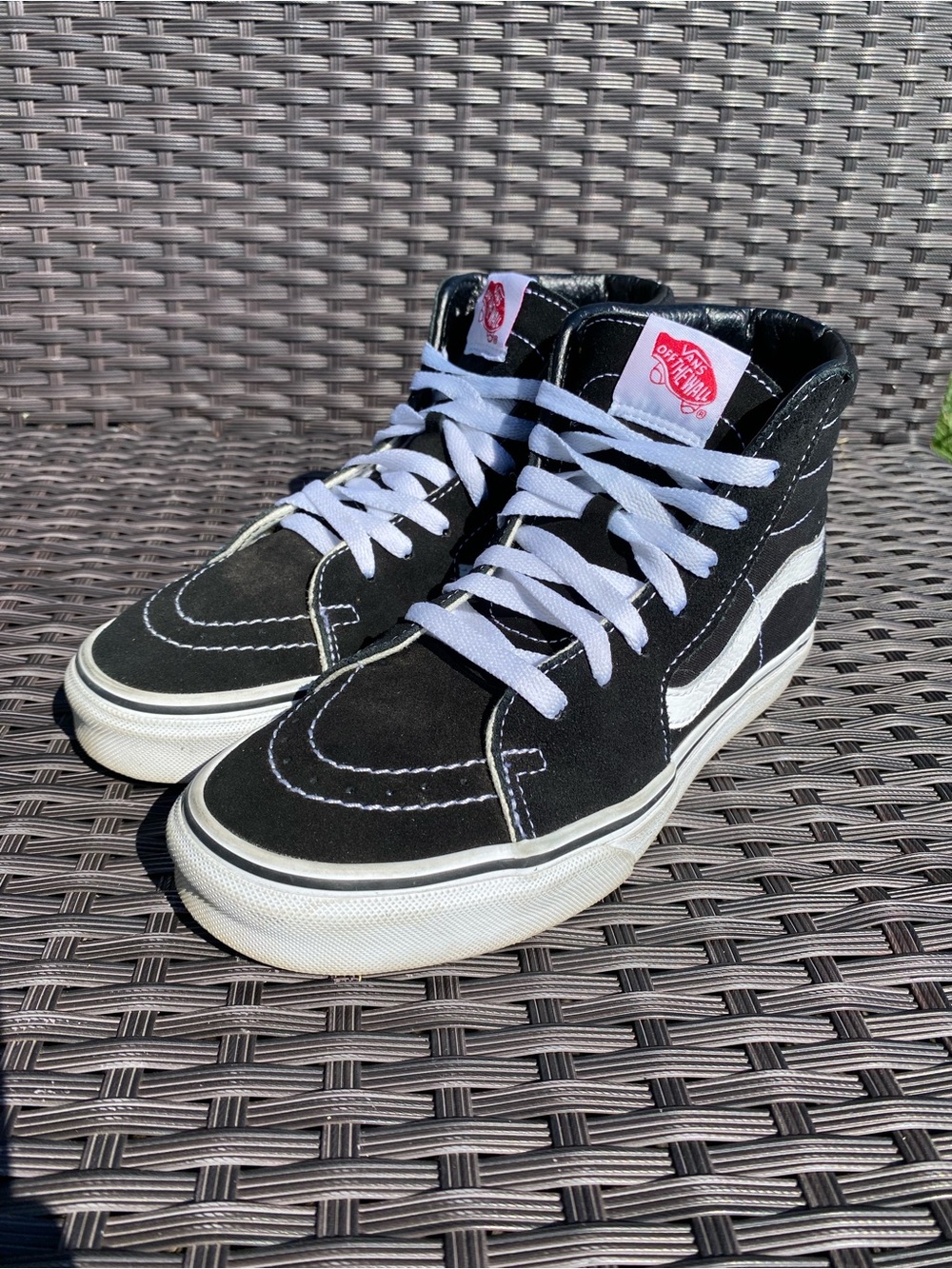 Vans Black and White High-Top Shoes